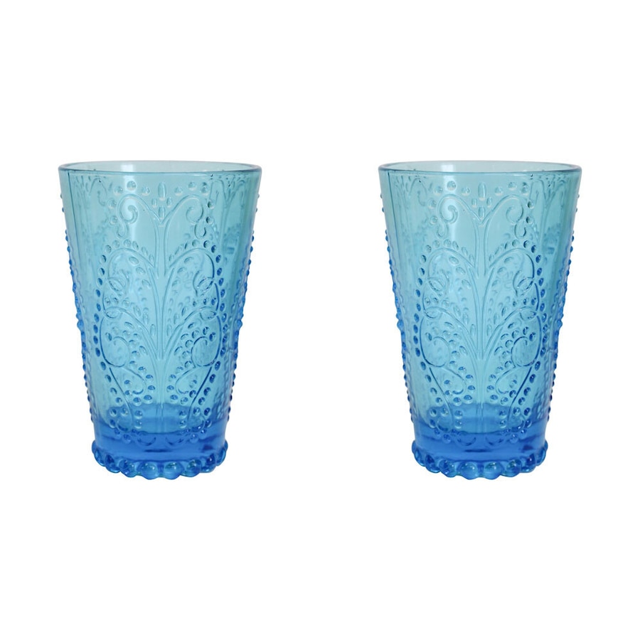 2x LVD Marine 13cm Drink Cocktail Tumbler Glass Cup Barware Glassware Blue