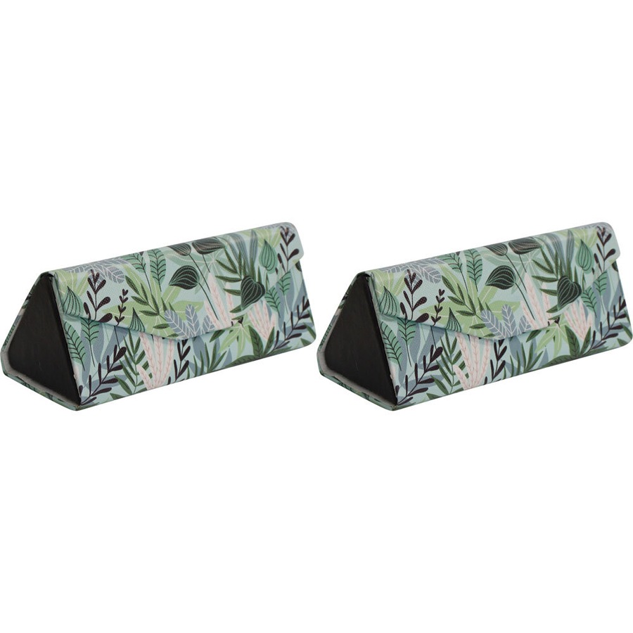 2x LVD Mixed Leaves PU/Cardboard 16cm Case Sunglasses Storage Box Triangle