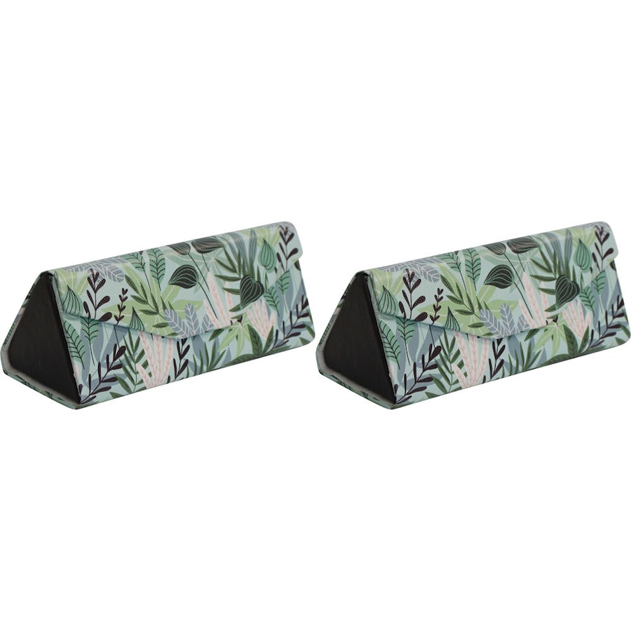2x LVD Mixed Leaves PU/Cardboard 16cm Case Sunglasses Storage Box Triangle