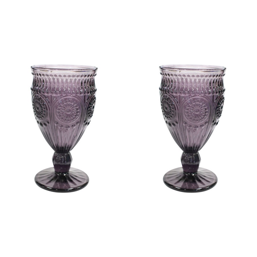 2x LVD Stemmed 16.5cm Red Wine Glass Cup Party Glassware Goblet Barware Lilac