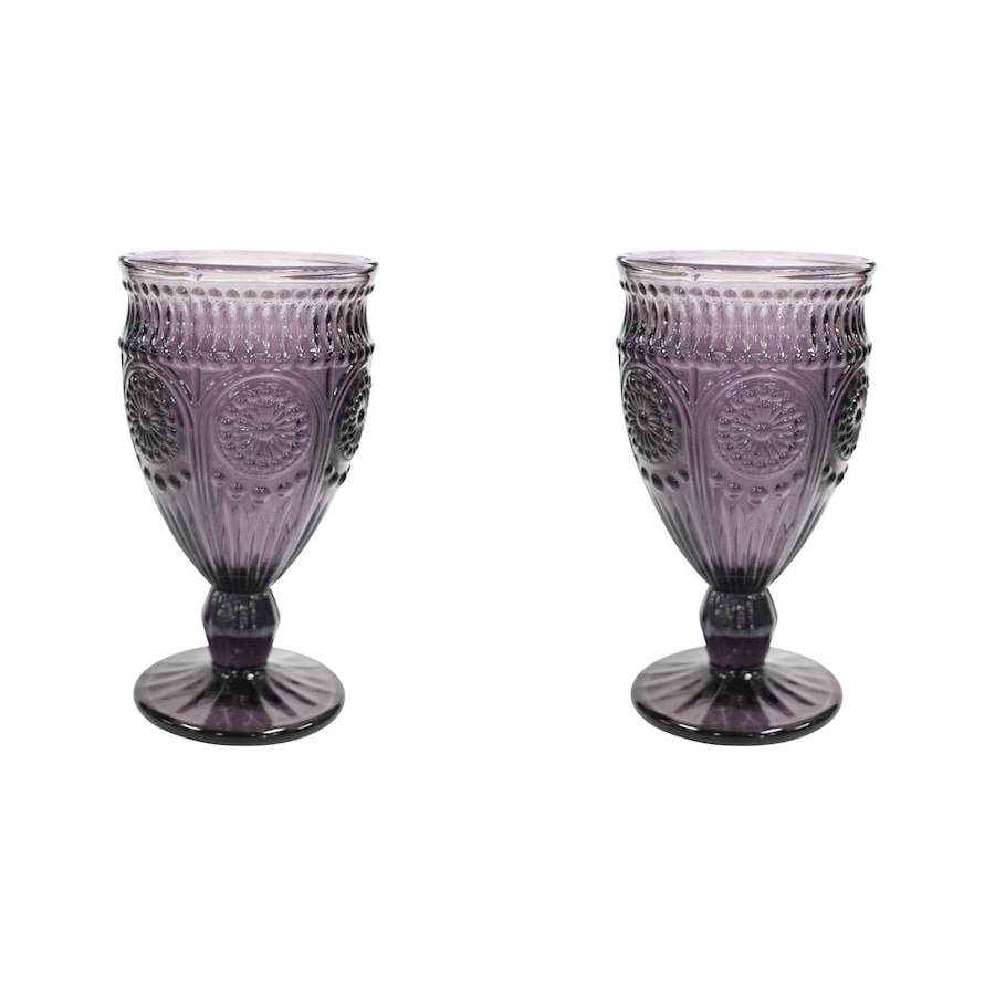 2x LVD Stemmed 16.5cm Red Wine Glass Cup Party Glassware Goblet Barware Lilac