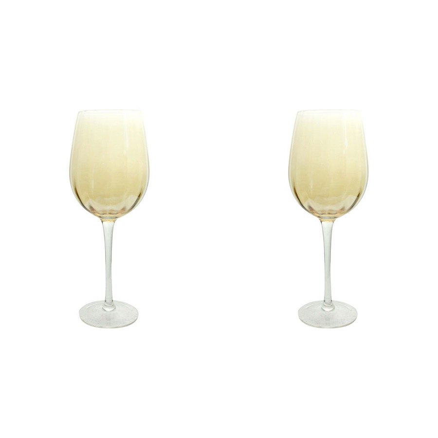 2x LVD Stemmed Buff Red Wine Glass 23cm Glassware Barware Goblet Cup Yellow