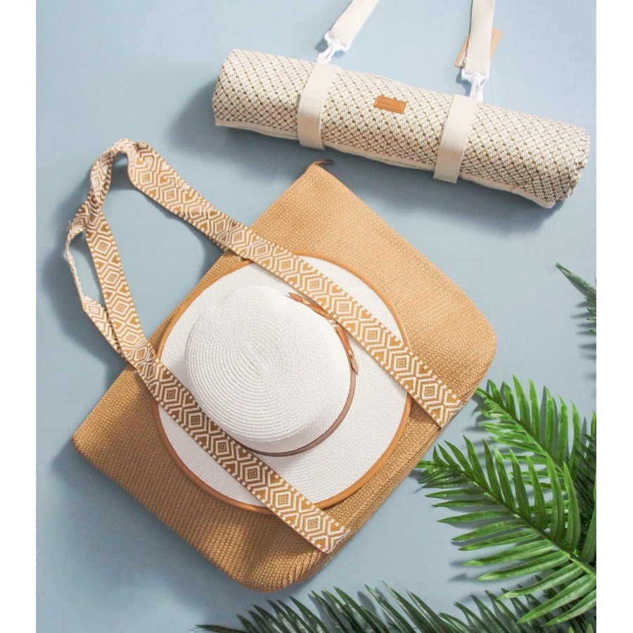 2x LVD Women's/Ladies Beach Carry All Bag Outdoor Beach/Fashion Tote 50cm NTRL