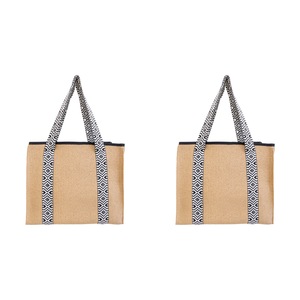 2x LVD Women's/Ladies Beach Summer Carry Tote Outdoor Shoulder Bag 34x29cm NTRL