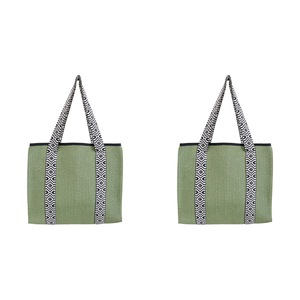 2x LVD Women's/Ladies Beach Summer Carry Tote Outdoor Shoulder Bag 34x29cm Sage