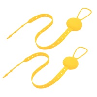 2x Marcus & Marcus Flip N Strap 59cm Silicone Connector For Pacifier/Bottles YEL