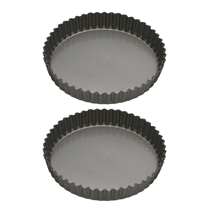 Buy 2x Mastercraft 25cm Heavy Loose Base NonStick Round Flan Quiche