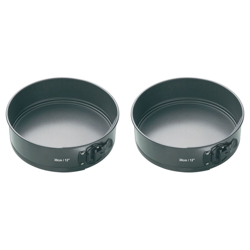 Buy 2x Mastercraft 30cm Springform NonStick Heavy Base Round Cake Pan Baking Black MyDeal