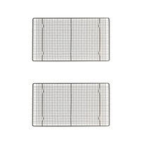 2x Mastercraft 46cm Carbon Steel Non-Stick Cooling Tray Rack Kitchen Baking BLK