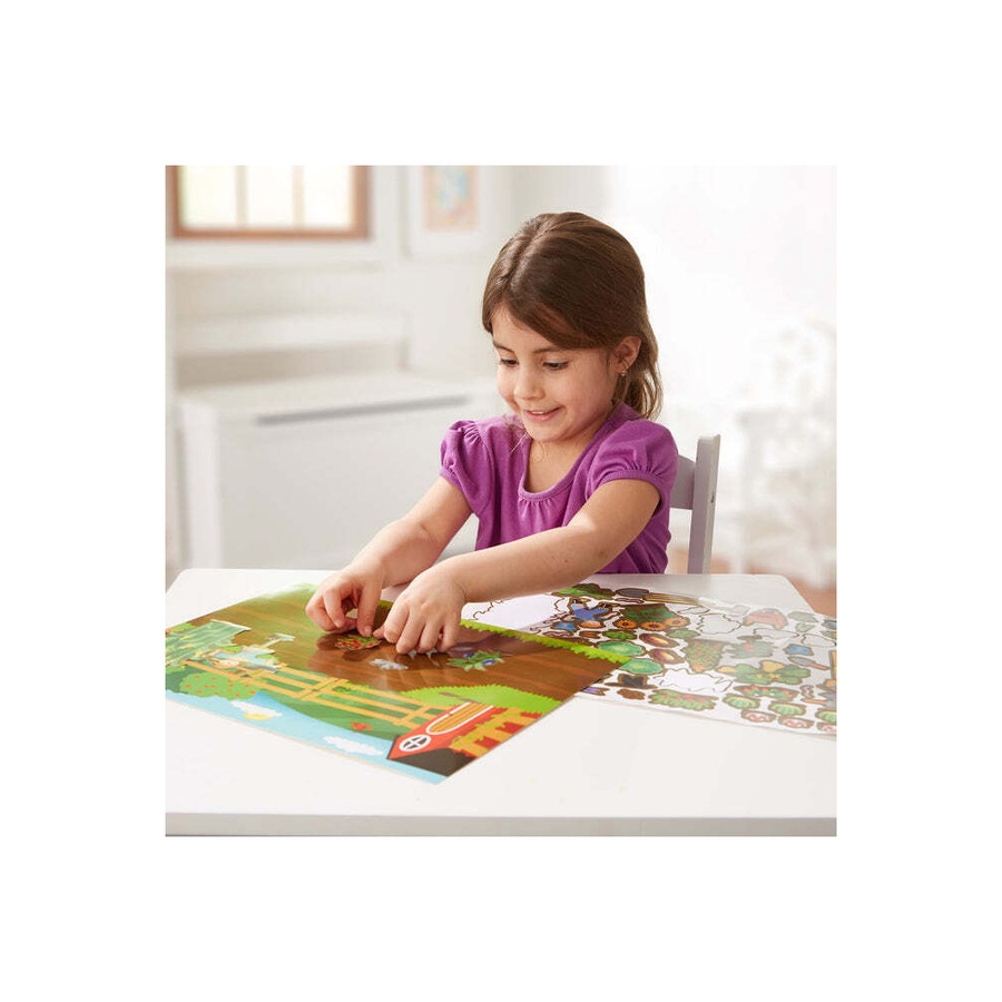 2x Melissa & Doug Reusable Sticker Pad Farm Kids/Childrens Interactive Toy 3+