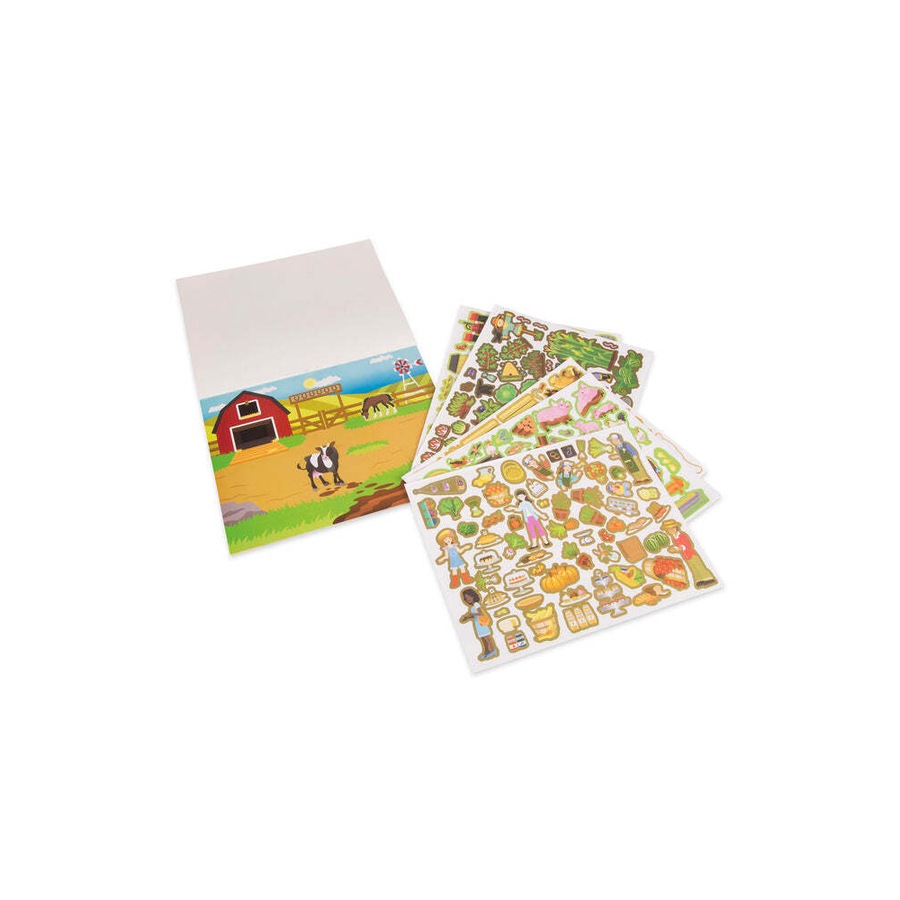 2x Melissa & Doug Reusable Sticker Pad Farm Kids/Childrens Interactive Toy 3+