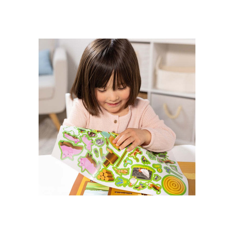 2x Melissa & Doug Reusable Sticker Pad Farm Kids/Childrens Interactive Toy 3+