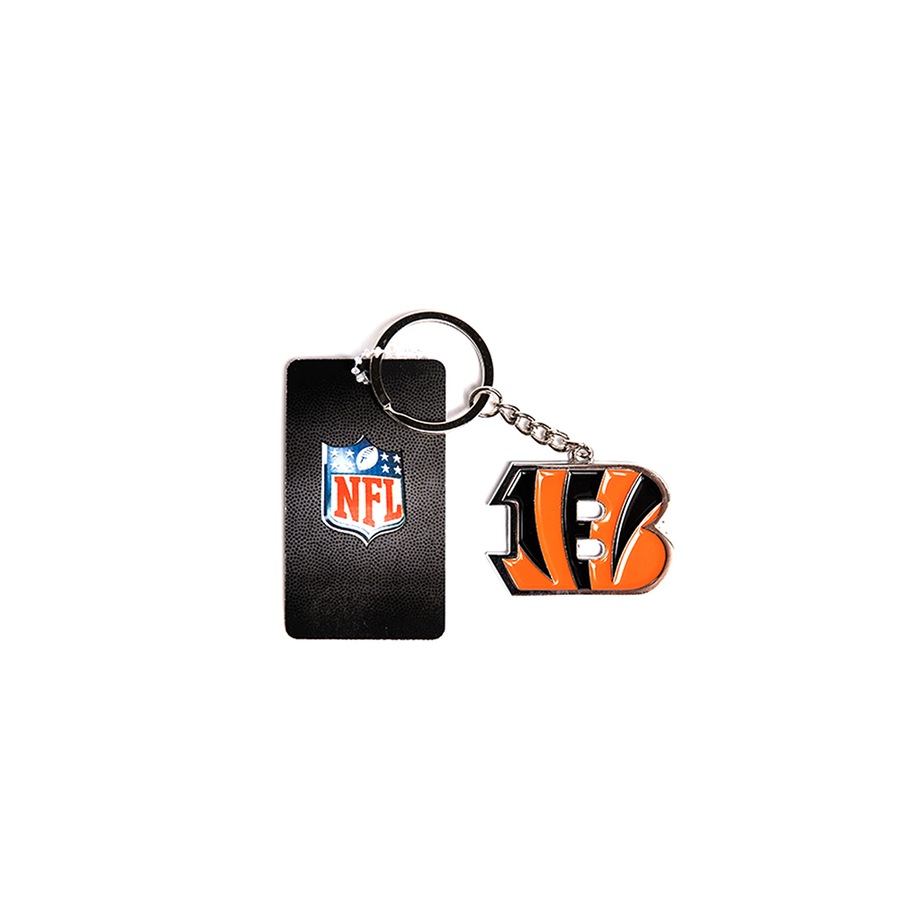 2x NFL Cincinnati Bengals Keyring 4cm Steel Keychain Backpack/Gym Bags Accessory