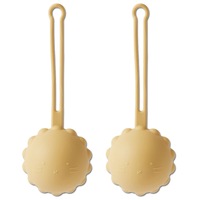 2x Nordic Kids Baby Henny Silicone Holder Strap For Dummy/Pacifier/Soother Lemon