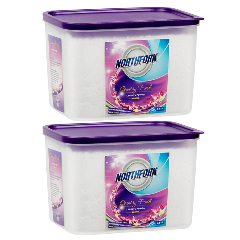 Buy 2x Northfork 2.5kg Laundry Detergent Powder Floral for Front & Top