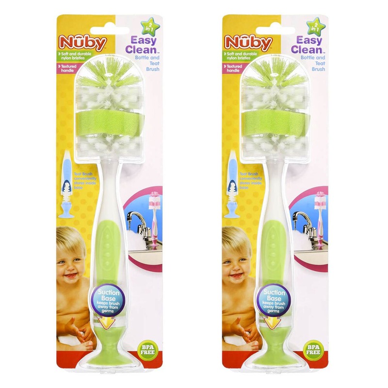 Buy 2x Nuby Easy Clean Bottle and Teat Suction Cleaning Scrubing Brush