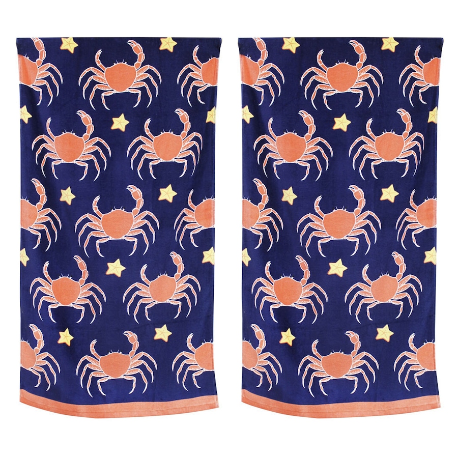 2x Onkaparinga Kids 60x120cm Beach/Swimming Pool Towel Absorbent Cotton Crabs