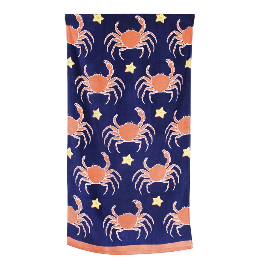 2x Onkaparinga Kids 60x120cm Beach/Swimming Pool Towel Absorbent Cotton Crabs