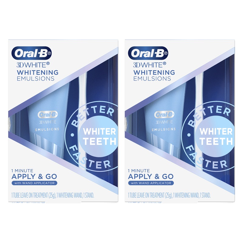 Buy 2x Oral B 3D White Whitening Emulsions Tube 25g w/ Wand/Stand Teeth