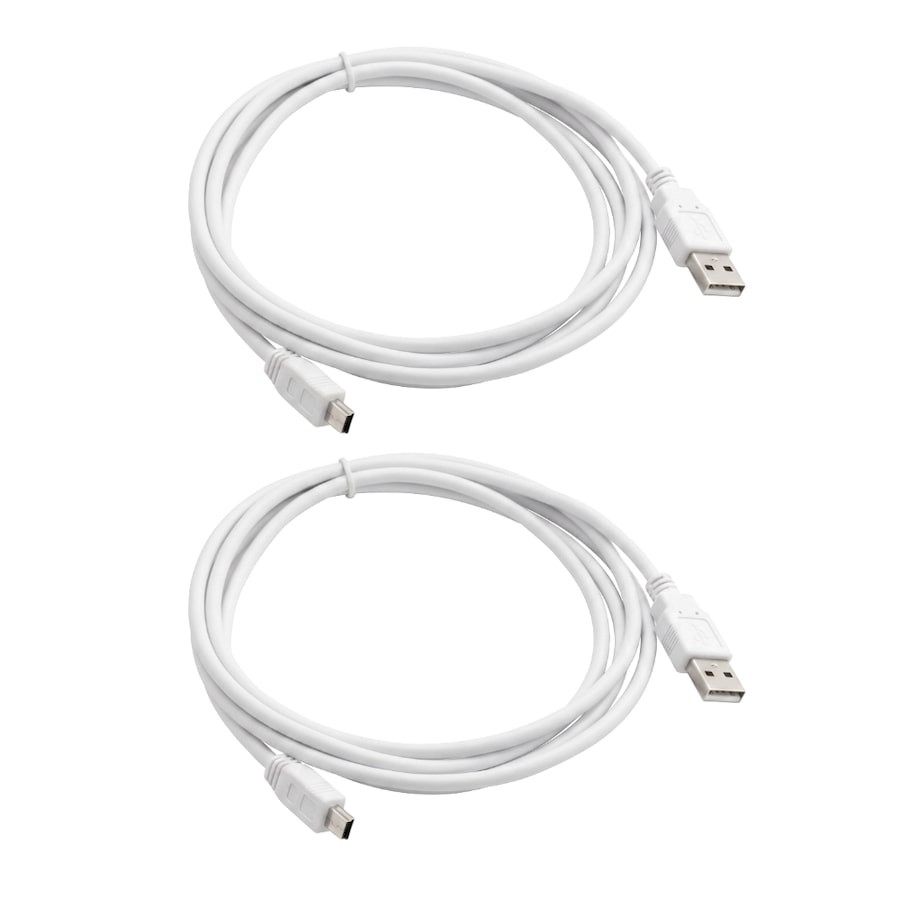 2x Ozemu USB-A 2.0 To USB Mini B8 Data Transfer Cable 1.8m/6ft White