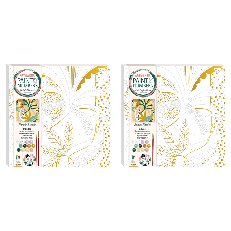 Buy 2x Paint by Numbers Foil Reflections Jungle Jumble Adults Art/Craft