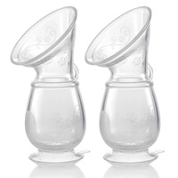 2x Pigeon Baby Milk Saver Breast Feeding Pump 110ml Manual Silicone Suction CLR