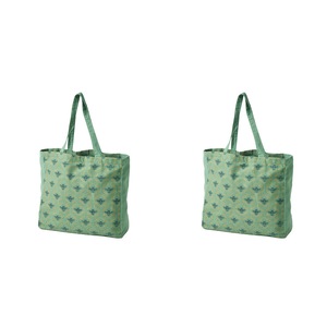 2x Pilbeam Living Bee Shopping/Market Cotton Tote Bag Should/Hand Carry Green