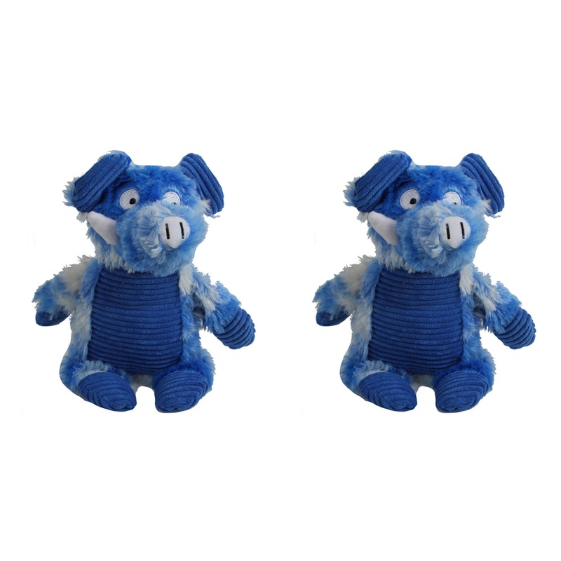Buy 2x Pro Pet 30cm Squeaky Soft Plush Pig Dog Toy Interactive Squeaker Play Blue MyDeal