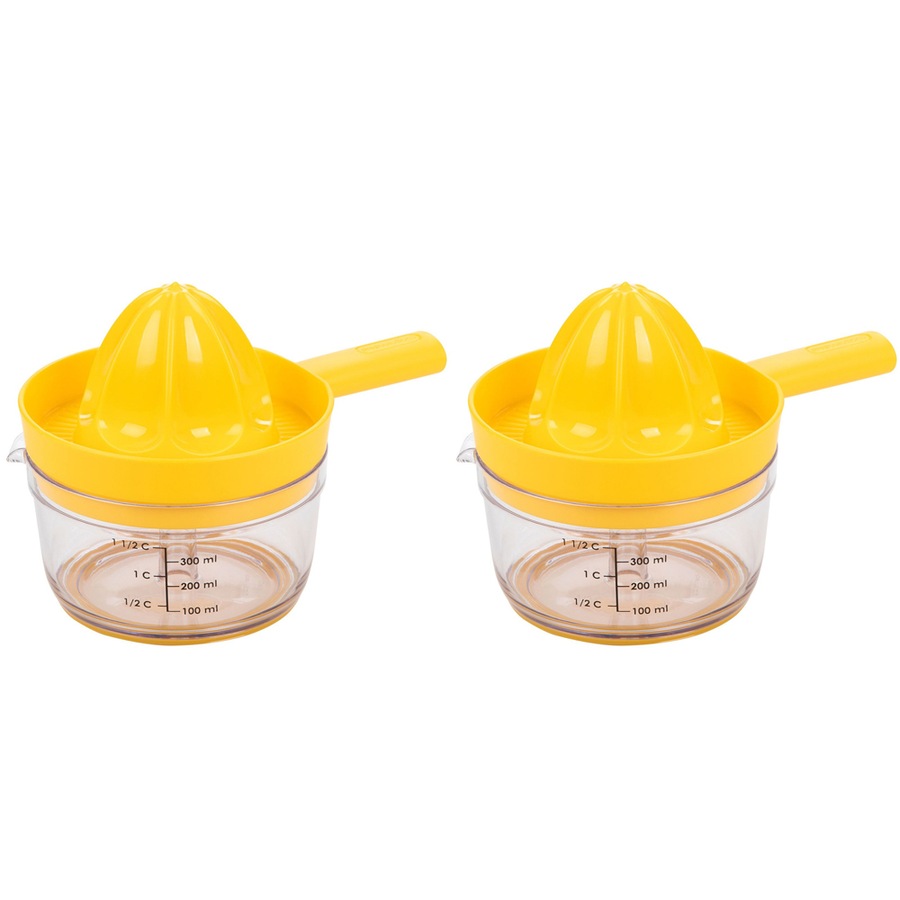 2x Progressive Countertop Twist & Juice 300ml Manual Juicer Lemon Extractor YLW