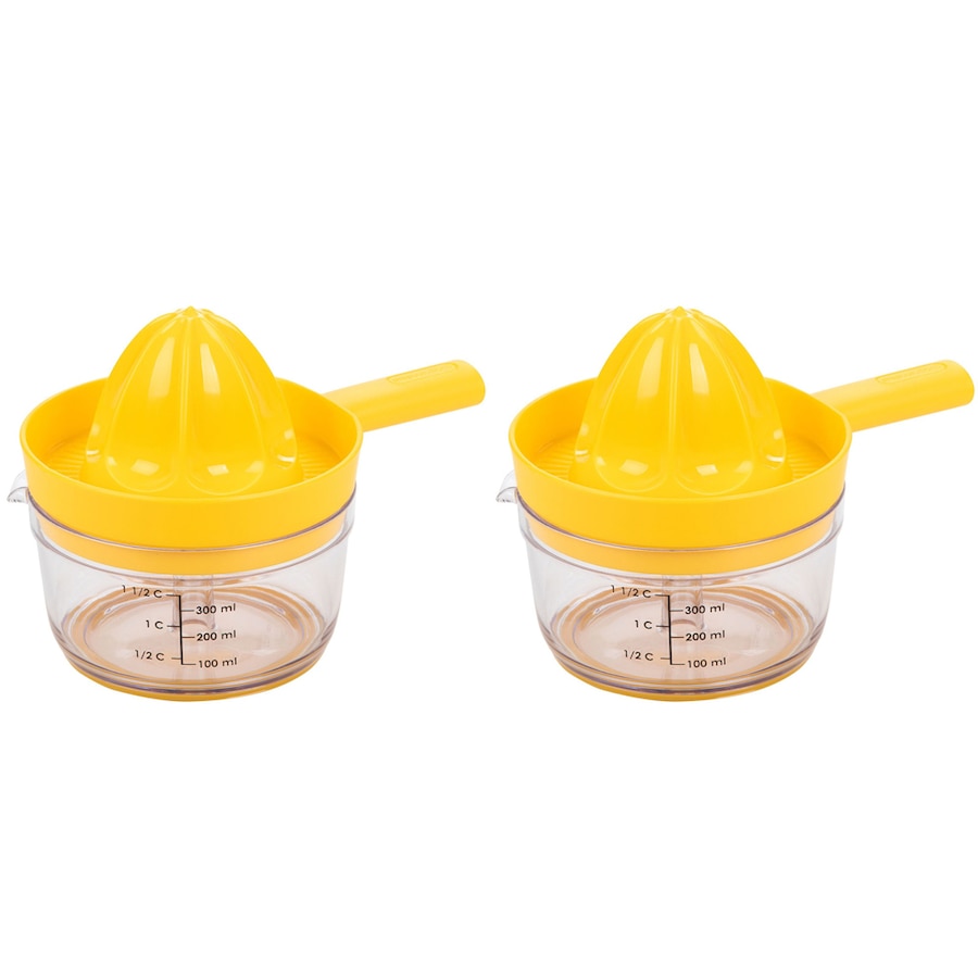 2x Progressive Countertop Twist & Juice 300ml Manual Juicer Lemon Extractor YLW