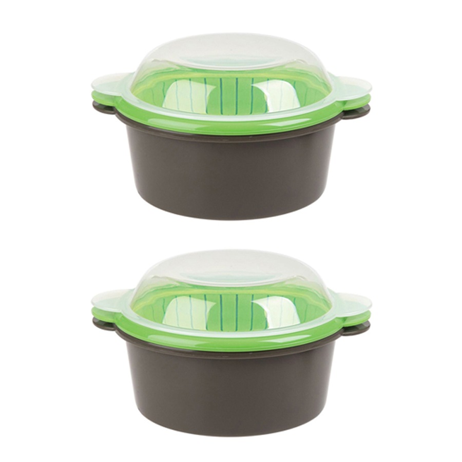 2x Progressive Prep Solutions 825ml Polypropylene Microwave Food Mini Steamer