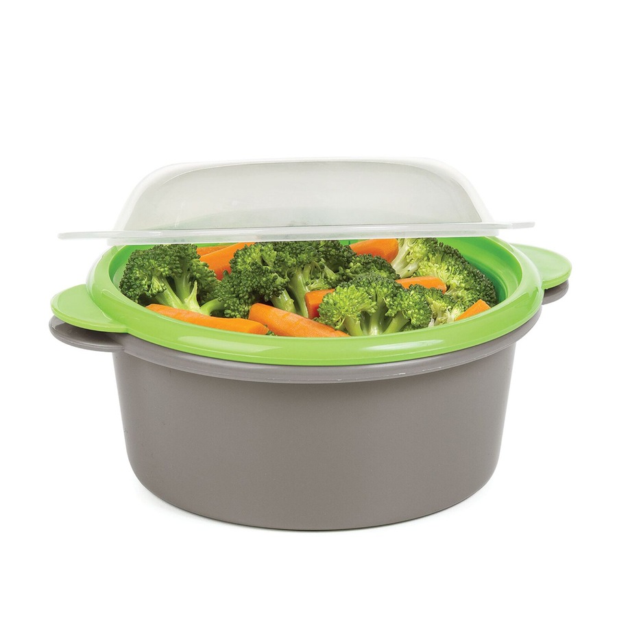 2x Progressive Prep Solutions 825ml Polypropylene Microwave Food Mini Steamer