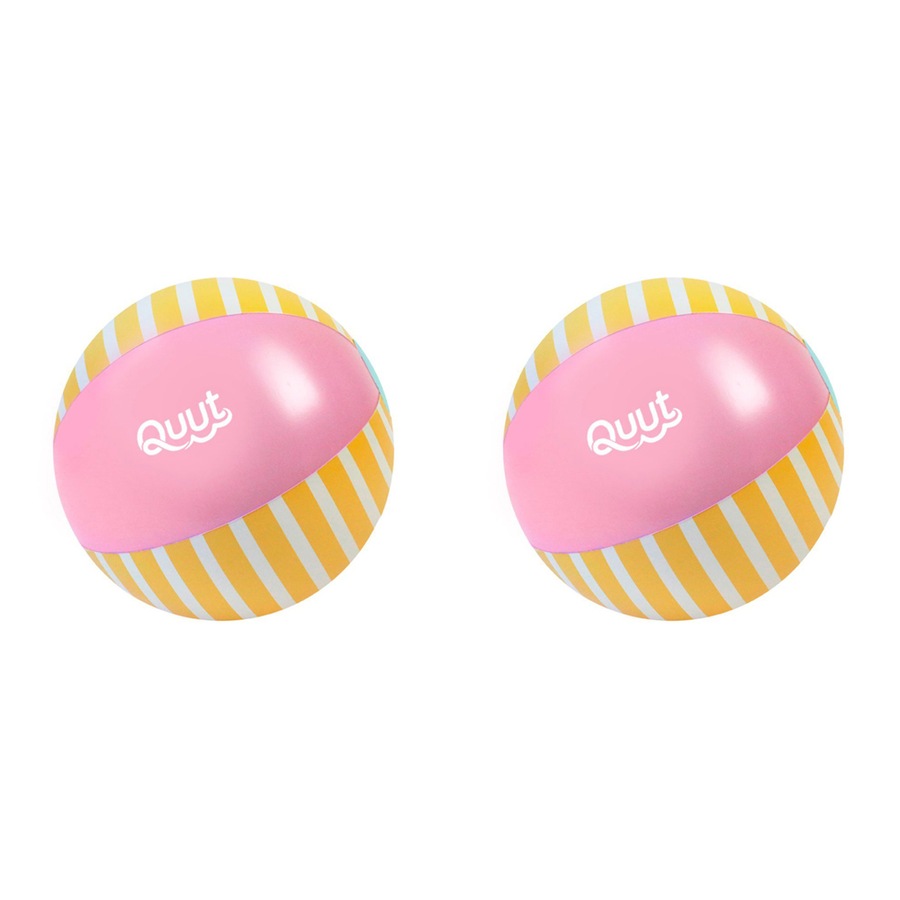 2x Quut Inflatable Beach Ball 30cm Round Banana Pink Kids/Children Play Toy 1y+
