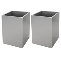 2x Rectangular 10cm Pen Desk Organiser/Home Office stationery Cup Storage/Holder