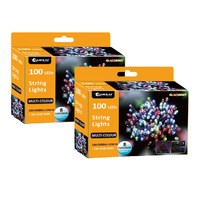 2x Sansai USB Power Indoor/Outdoor 10m 100 LED String Light Party/Christmas Multi