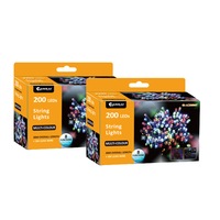 2x Sansai USB Power Indoor/Outdoor 200 LED String Light Party/Christmas Multi