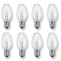 Sansai 8pk 7W/240V E14 Replacement Warm Light Bulb Clear for Night Light/Lamps