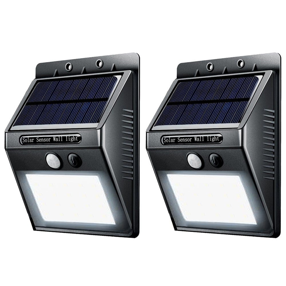 2x Sansai Wall Motion Sensor Solar Rechargeable LED Indoor/Outdoor/Garden Lights