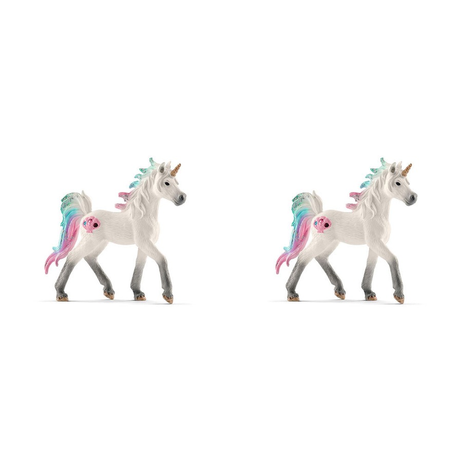 2x Schleich Kids/Childrens Toy Play Replica Figurine Sea unicorn, foal 3y+