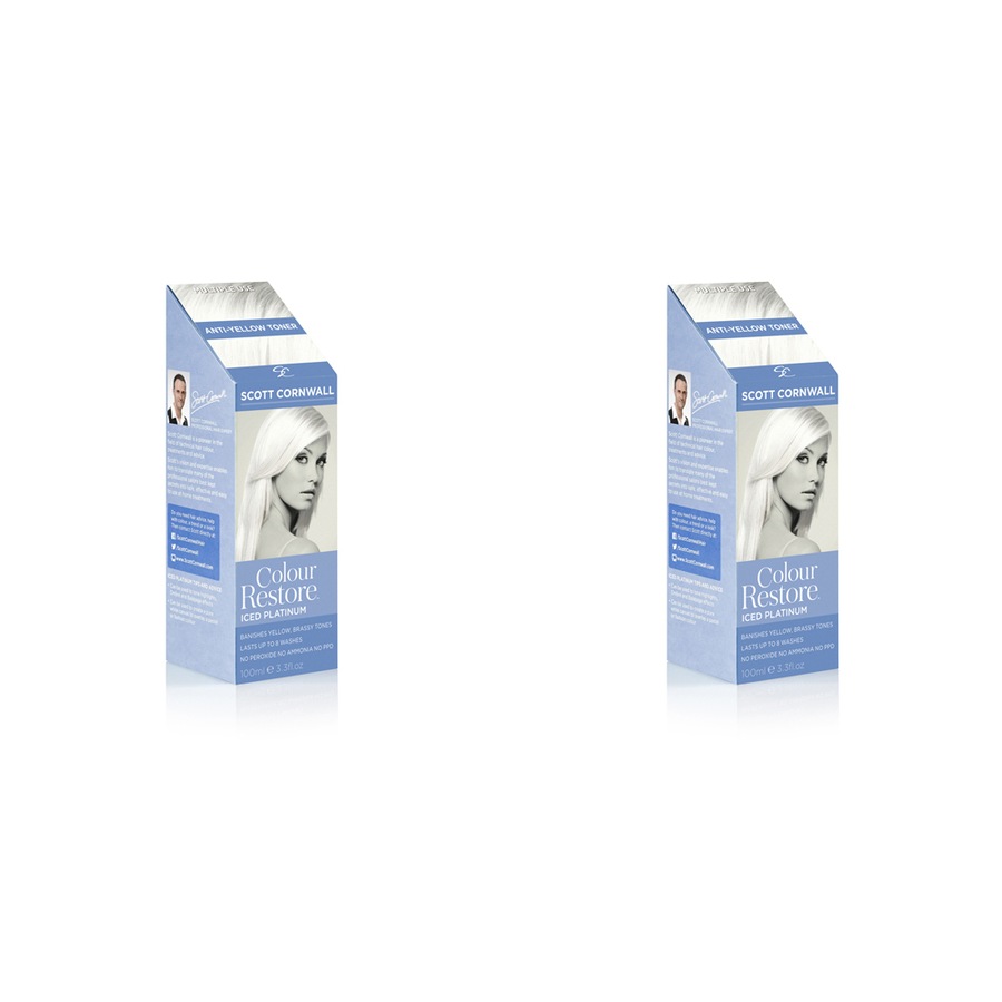 2x Scott Cornwall Colour Restore Iced Platinum Hair Care Anti-Yellow Treatment