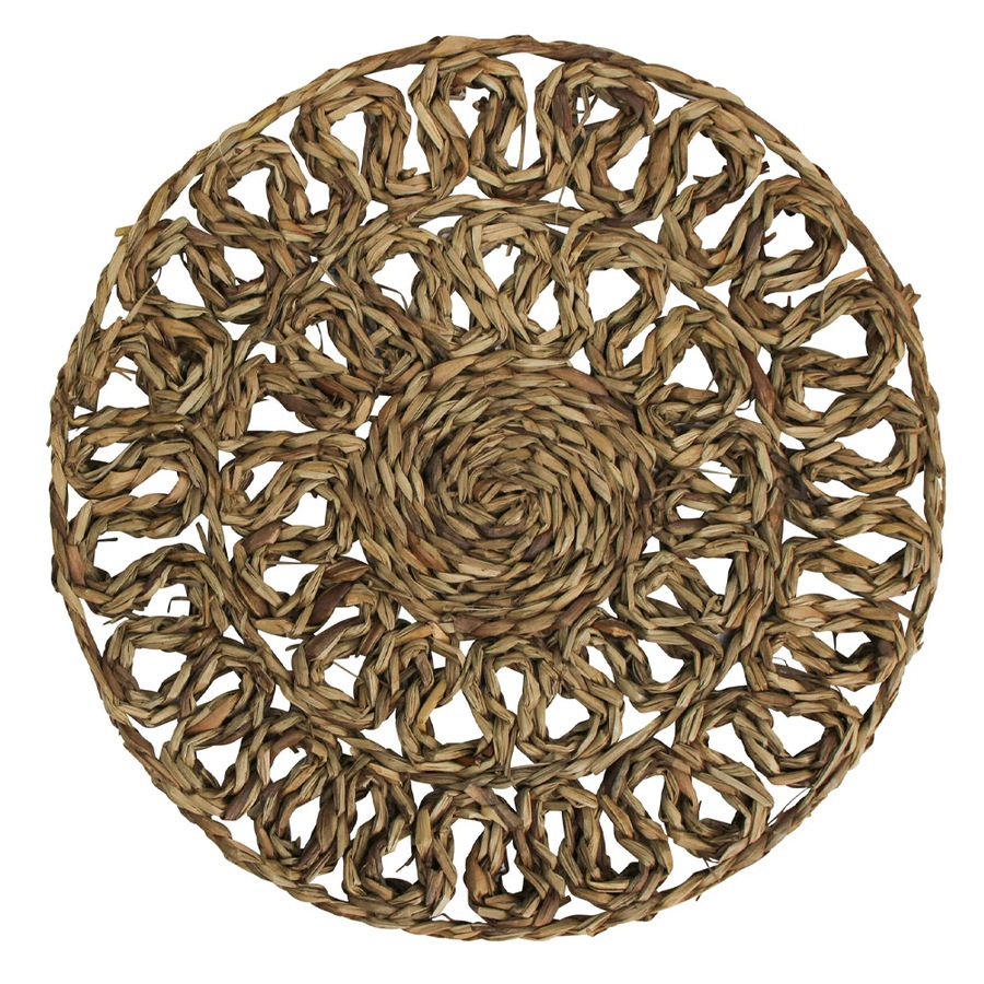 2x Seagreass 35cm Placemat Round Tableware Dining Home Decor Pad Daisy Natural