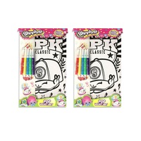 2x Shopkins Pop Velvet Art Kids Craft Kit Colouring Sheet w/Markers/Stickers 5y+