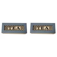 2x Stamp MDF 24cm Tea Box Home/Kitchen Decor Teabag Organiser Storage Small Blue