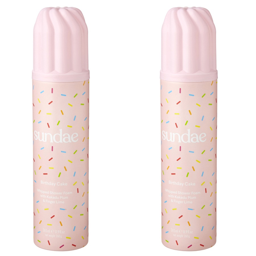 2x Sundae 265ml Whipped Shower Bathroom Foam Birthday Cake Body Wash Skin Care