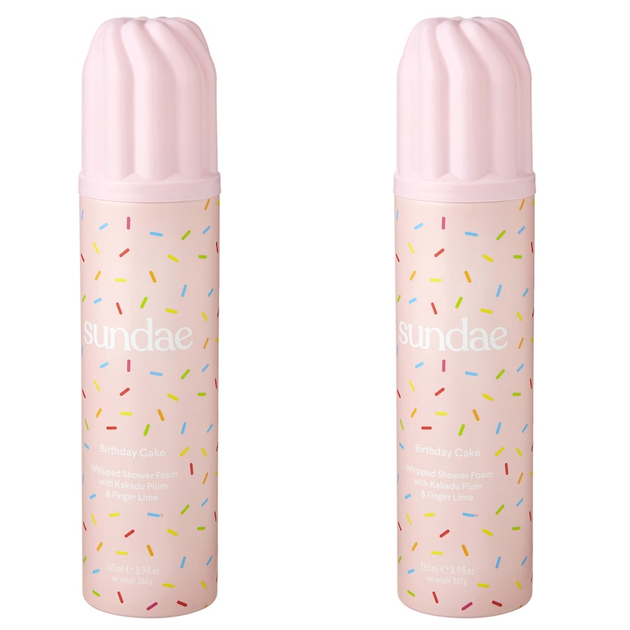 2x Sundae 265ml Whipped Shower Bathroom Foam Birthday Cake Body Wash Skin Care