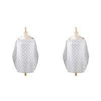 2x The Peanutshell 92cm Cotton Nursing Feeding Cover Privacy Blanket Cloth Grey