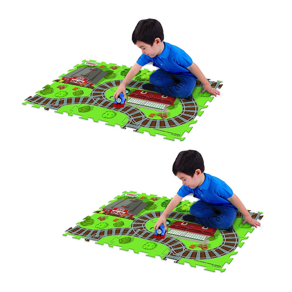 2x Thomas & Friends 28" x 19" Megamat Playmat Kids 3y+ Toy w/ 1 Assorted Vehicle