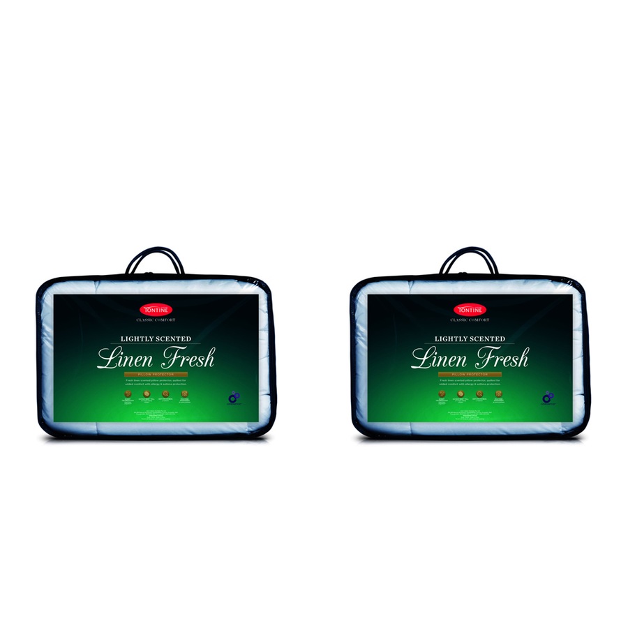 2x Tontine Classic Comfort Lightly Scented Linen Fresh Pillow Protector White