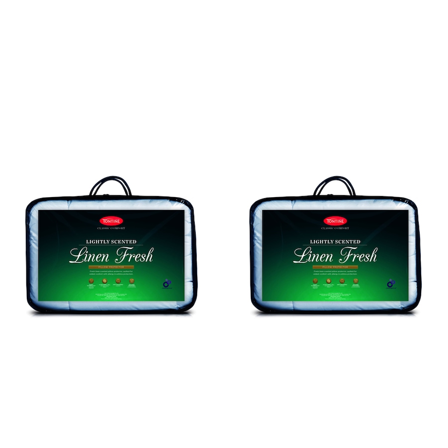 2x Tontine Classic Comfort Lightly Scented Linen Fresh Pillow Protector White