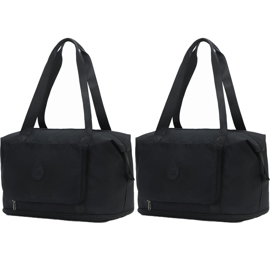 2x Tosca Lightweight Foldable & Expandable Flight Cabin Travel Tote Bag Black